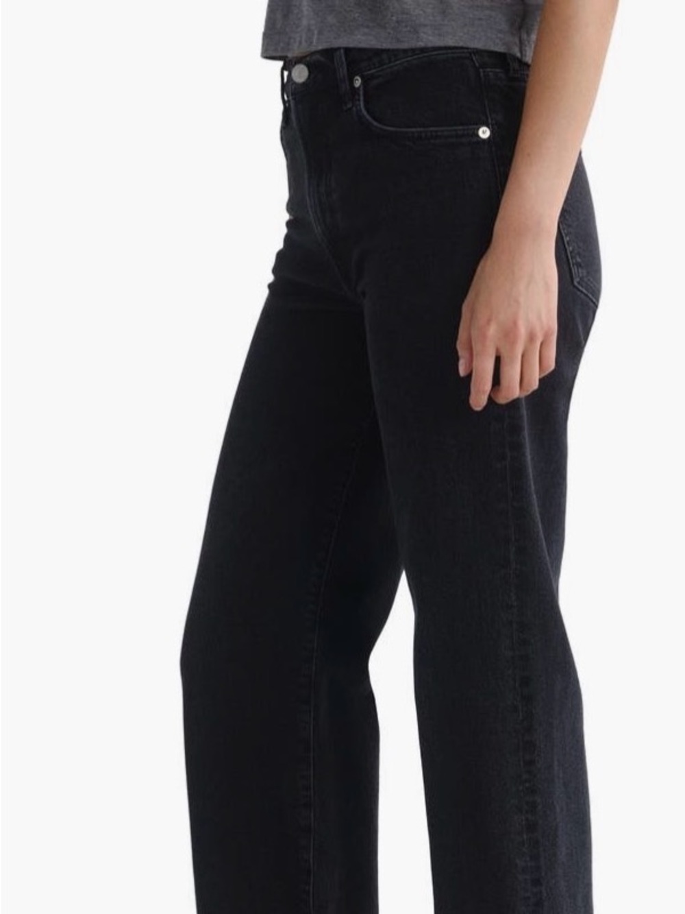 Agolde Black High-Rise Wide Leg Jeans